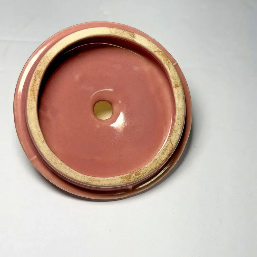 Vintage Bauer Pottery Brusche Al Fresco Sugar Bowl/Lid In Light Pink Unique HTF